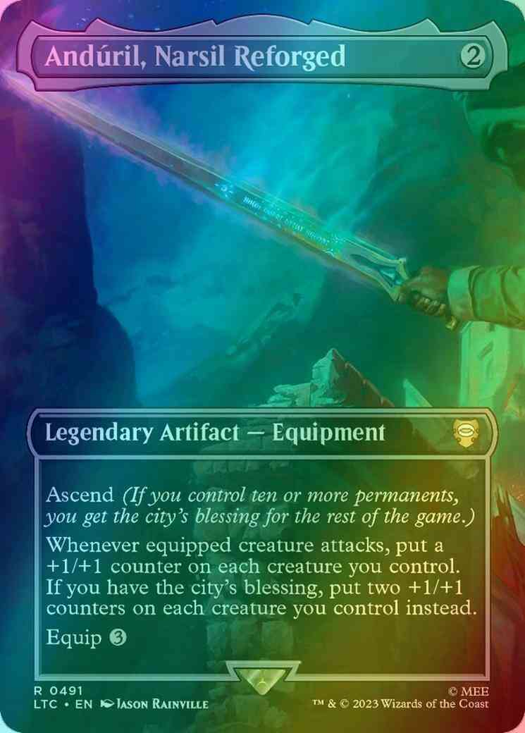 Andúril, Narsil Reforged [491] [Borderless] [The Lord of the Rings: Tales of Middle-earth: Commander] [Foil]