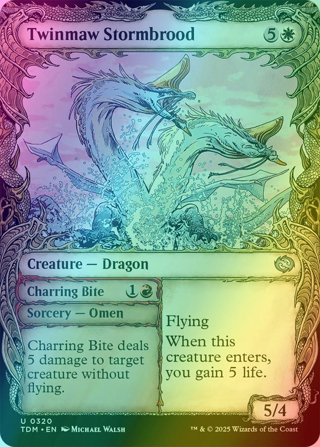 Twinmaw Stormbrood // Charring Bite [320] [Draconic Frame Showcase] [Tarkir: Dragonstorm] [Foil]