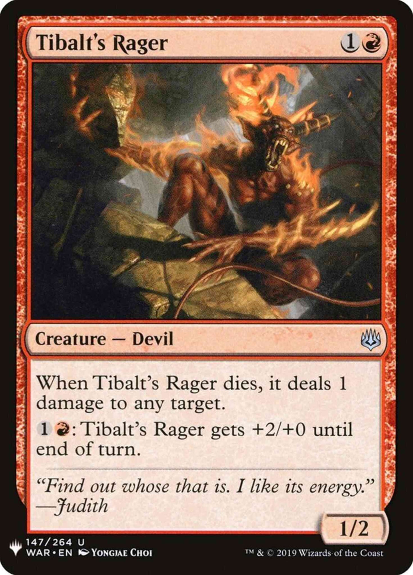 Tibalt's Rager [WAR-147] [The List] [Non-Foil]