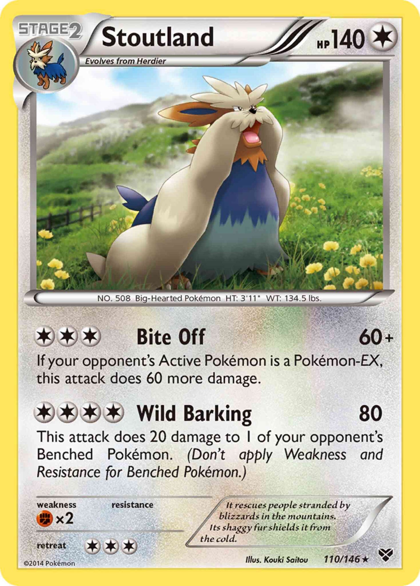 Stoutland - 110/146 - Rare [xy1-110] [Reverse Holo]
