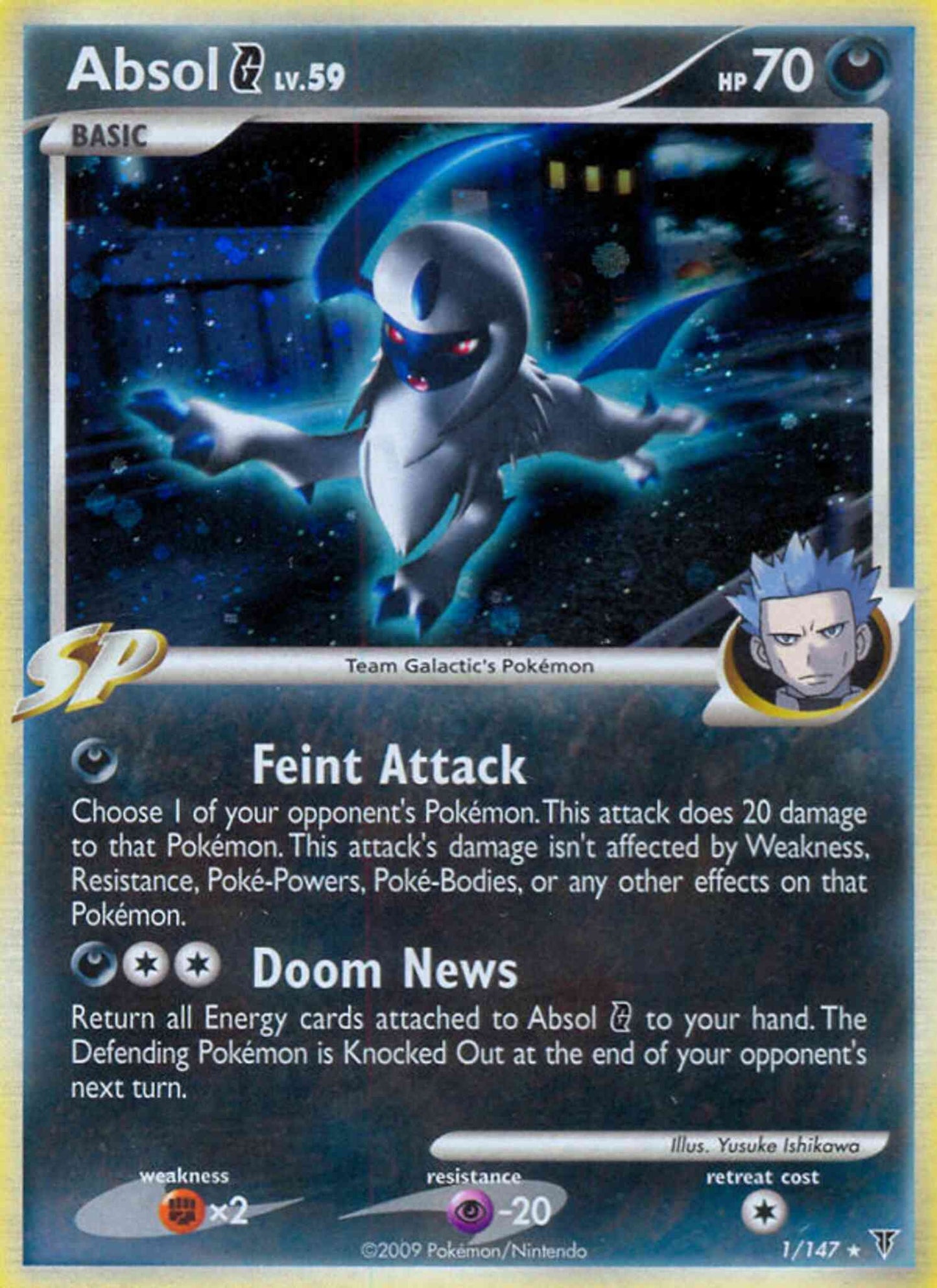 Absol G - 1/147 - Rare Holo [pl3-1] [Reverse Holo]