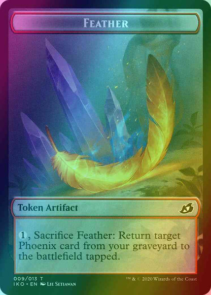 Feather Token (09) // Human Soldier Token (03) [Ikoria Lair of Behemoths Tokens] [Foil]