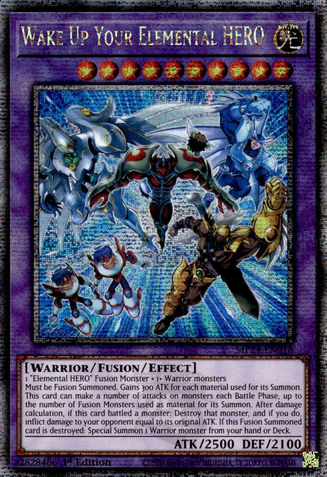 Wake Up Your Elemental HERO - MP24-EN018 - Quarter Century Secret Rare - 1st Edition