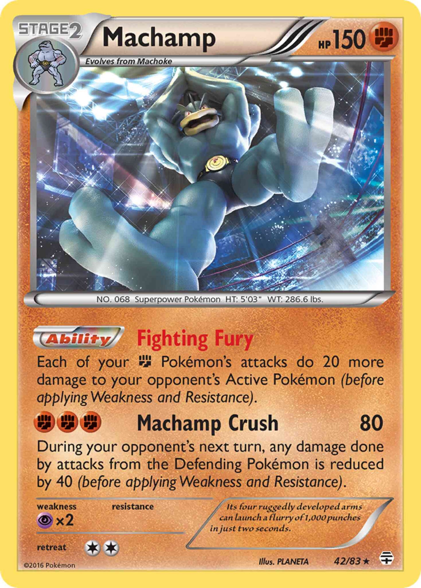 Machamp - 42/83 - Rare Holo [g1-42] [Reverse Holo]