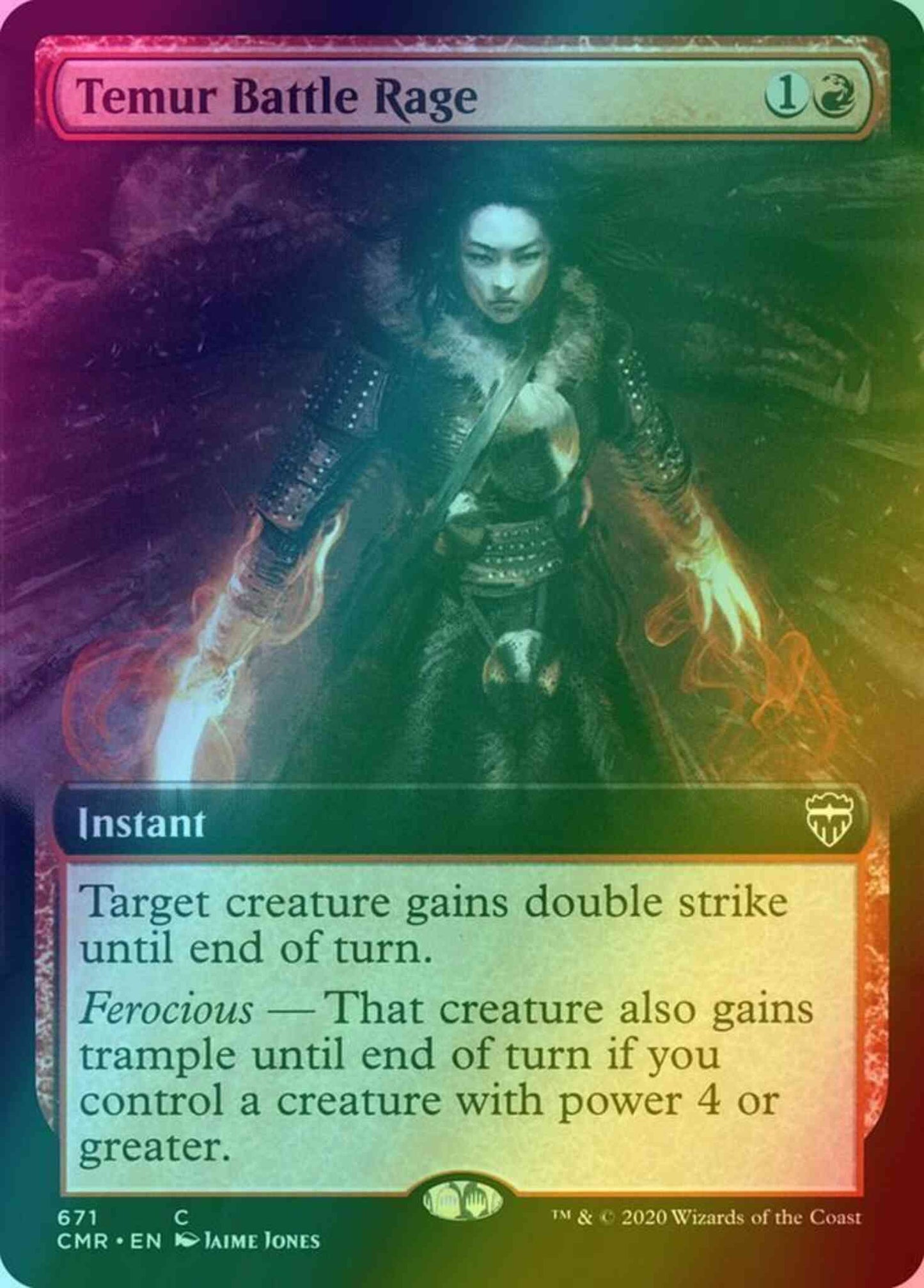 Temur Battle Rage [671] [Extended Art] [Commander Legends] [Foil]