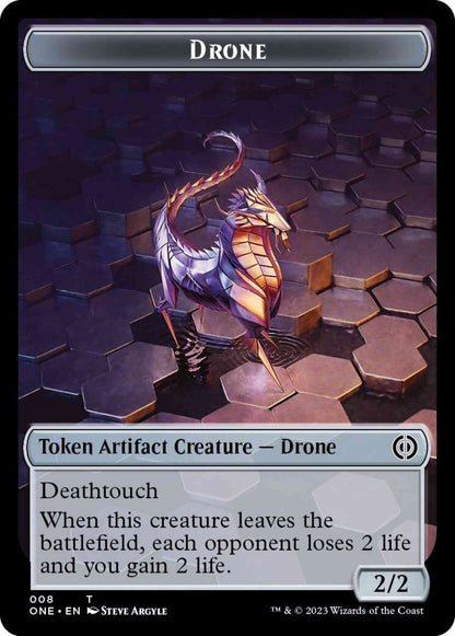 Drone Token (08) // Phyrexian Mite Token (12) [Phyrexia: All Will Be One: Tokens] [Non-Foil]