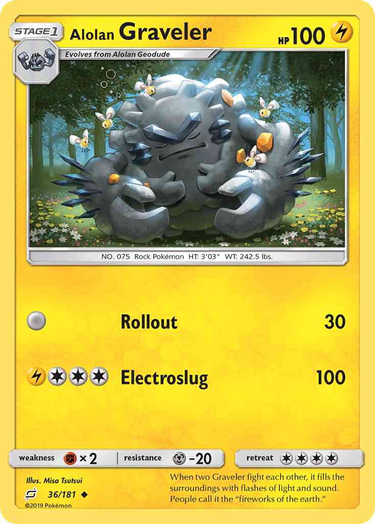 Alolan Graveler - 36/181 - Uncommon [sm9-36] [Non-Holo]