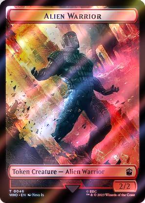 Alien Token (34) // Alien Warrior Token (46) [Universes Beyond: Doctor Who: Tokens] [Surge Foil]