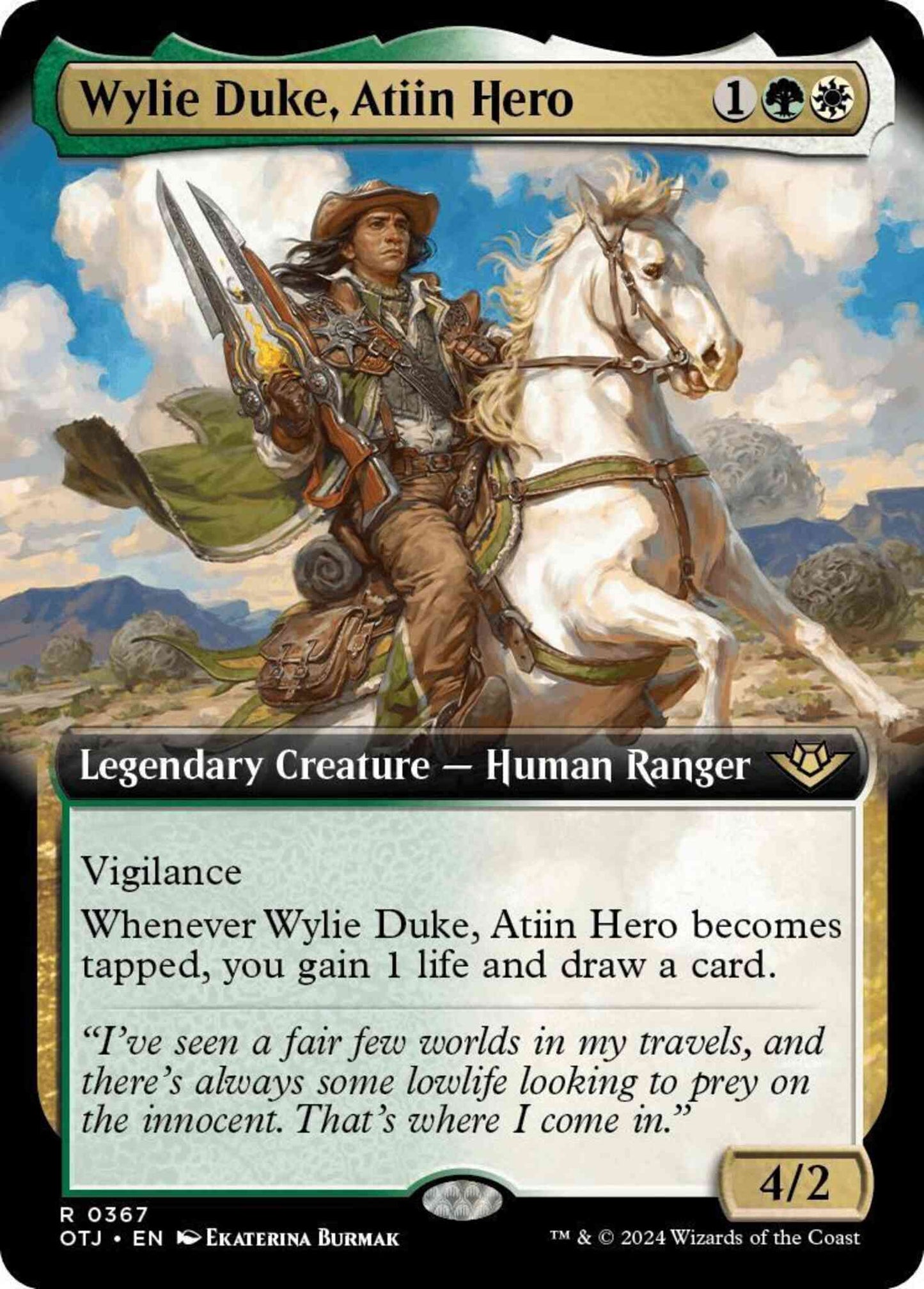 Wylie Duke, Atiin Hero [367] [Extended Art] [Outlaws of Thunder Junction] [Non-Foil]
