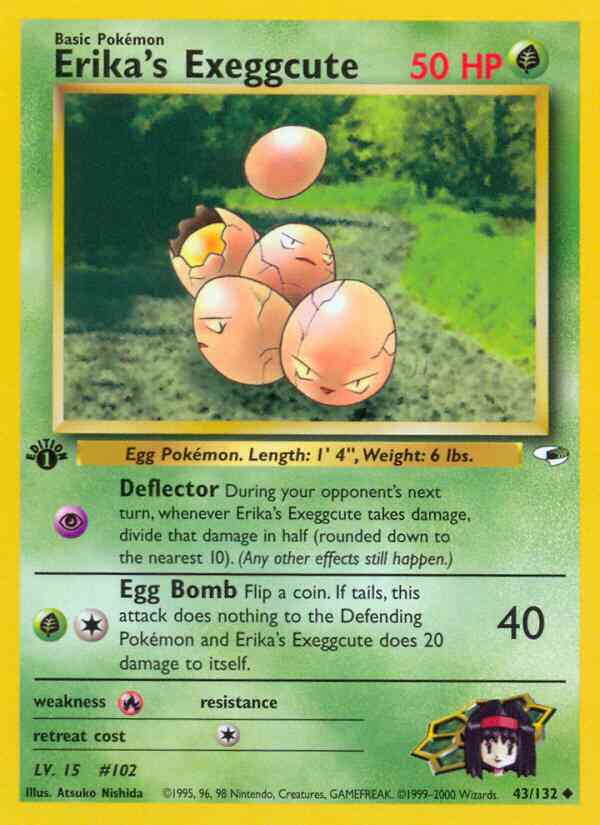 Erika's Exeggcute - 43/132 - Uncommon - 1st Edition [gym1-43] [Non-Holo]