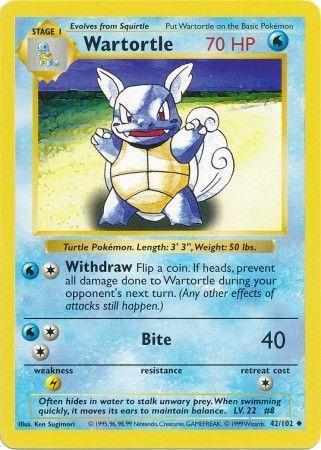 Wartortle - 42/102 - Uncommon - Shadowless [base1S-42] [Non-Holo]