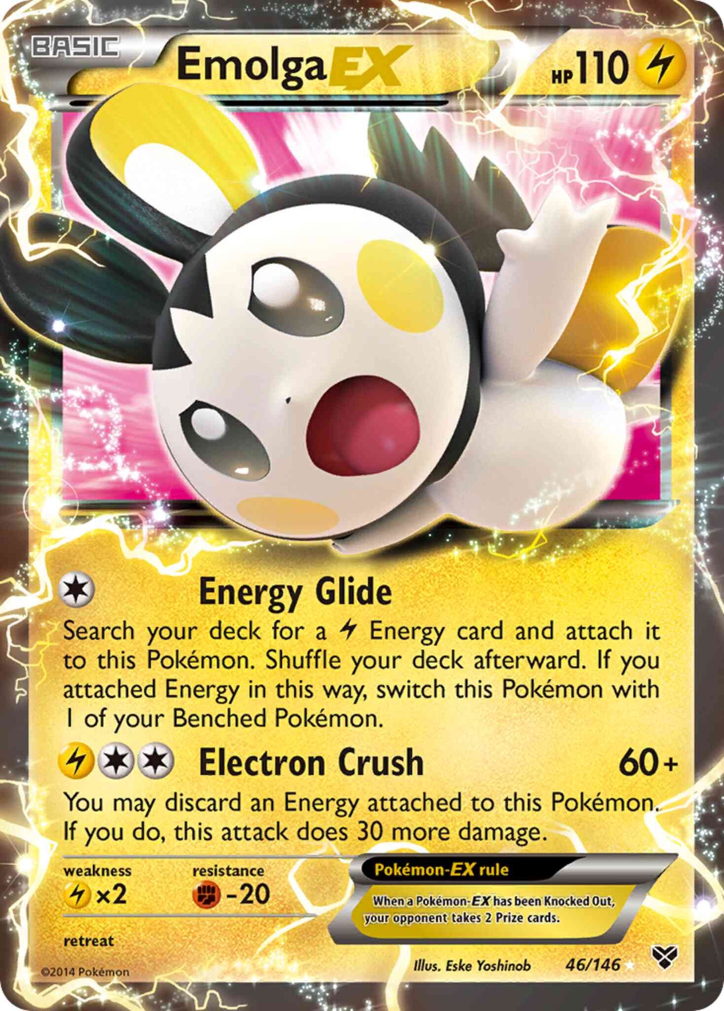 Emolga-EX - 46/146 - Rare Holo EX [xy1-46] [Ultra]