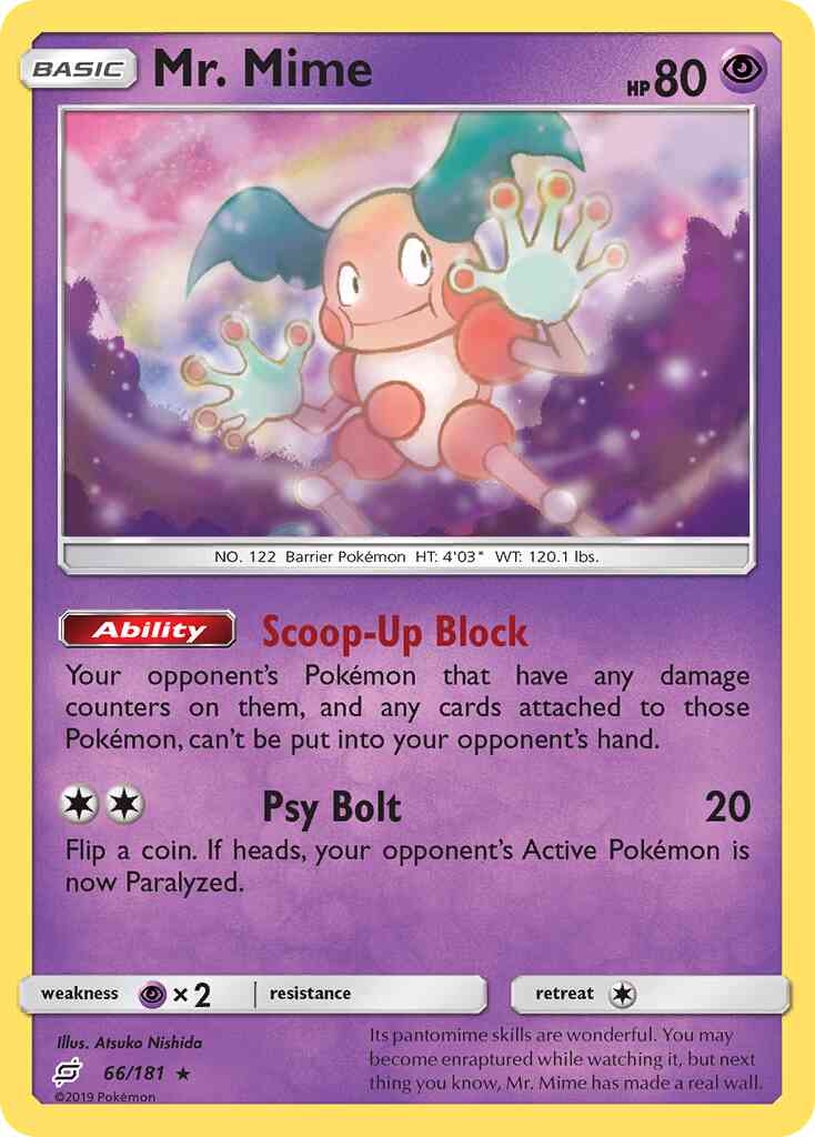Mr. Mime - 66/181 - Rare [sm9-66] [Non-Holo]