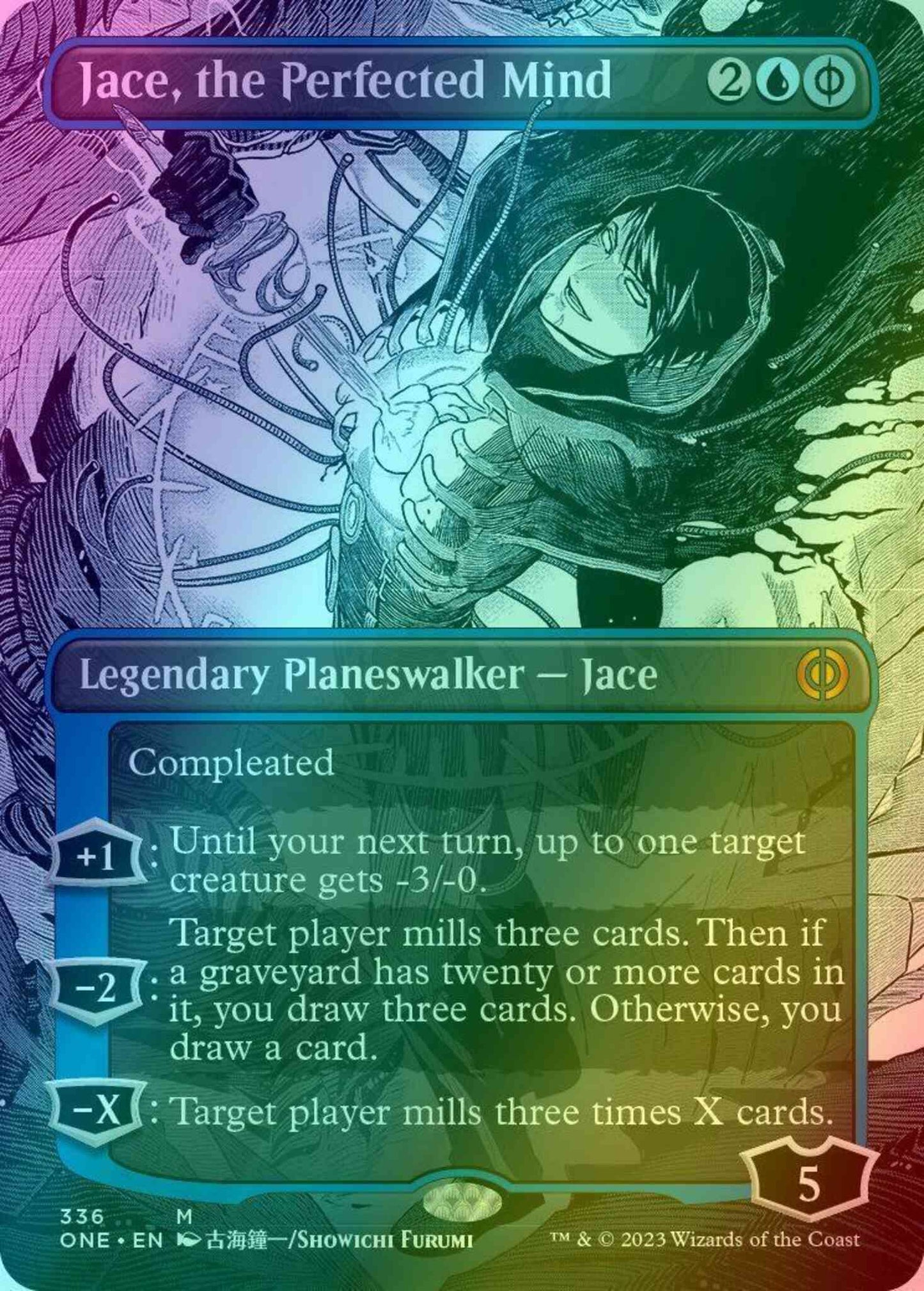 Jace, the Perfected Mind [336] [Borderless] [Manga] [Phyrexia: All Will Be One] [Foil]