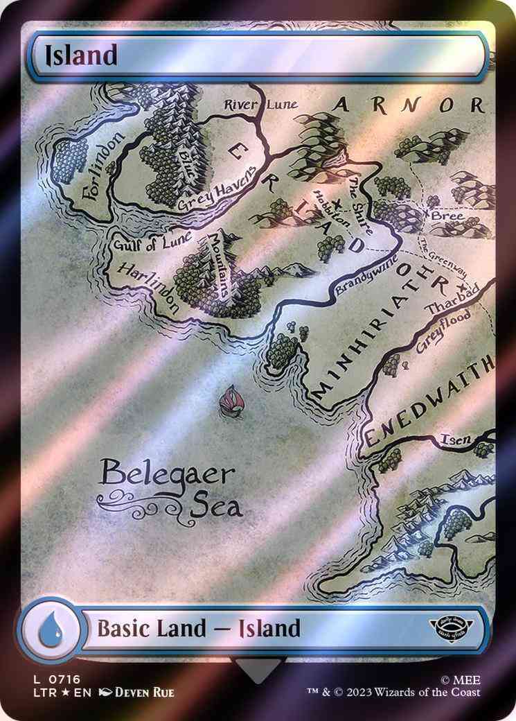 Island [716] [Full Art] [Map Lands] [The Lord of the Rings: Tales of Middle-earth] [Surge Foil]