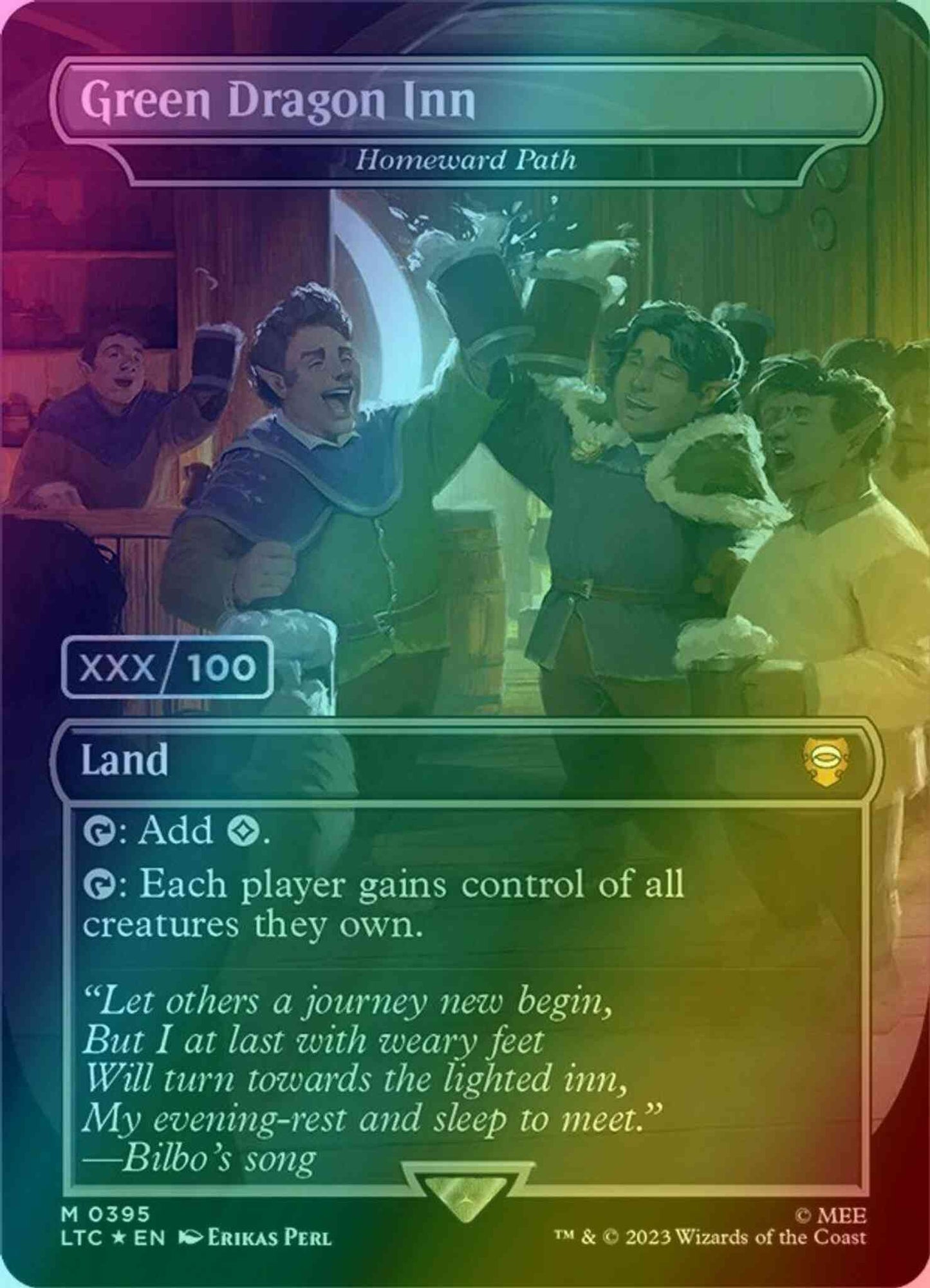 Green Dragon Inn - Homeward Path - Serial Numbered [395z] [Borderless] [Realms and Relics] [The Lord of the Rings: Tales of Middle-earth: Commander] [Foil]