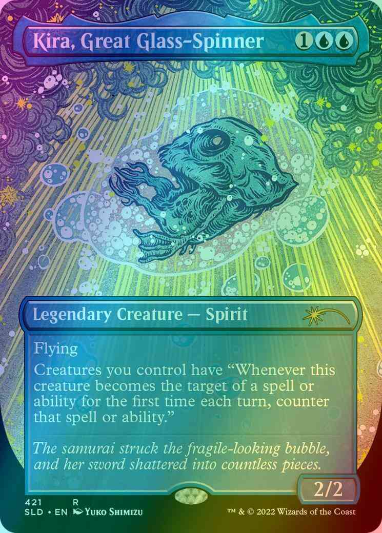 Kira, Great Glass-Spinner [0421] [Borderless] [Yuko Shimizu] [Secret Lair Drop] [Foil]