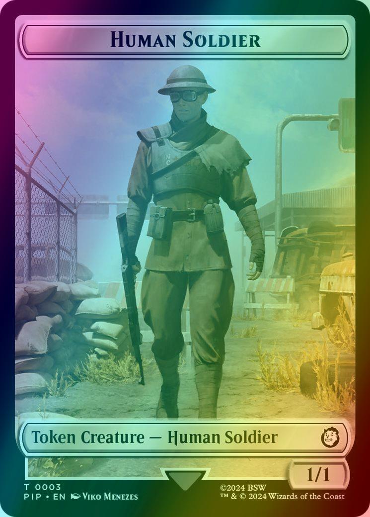 Food Token (12) // Human Soldier Token (03) [Fallout: Tokens] [Foil]