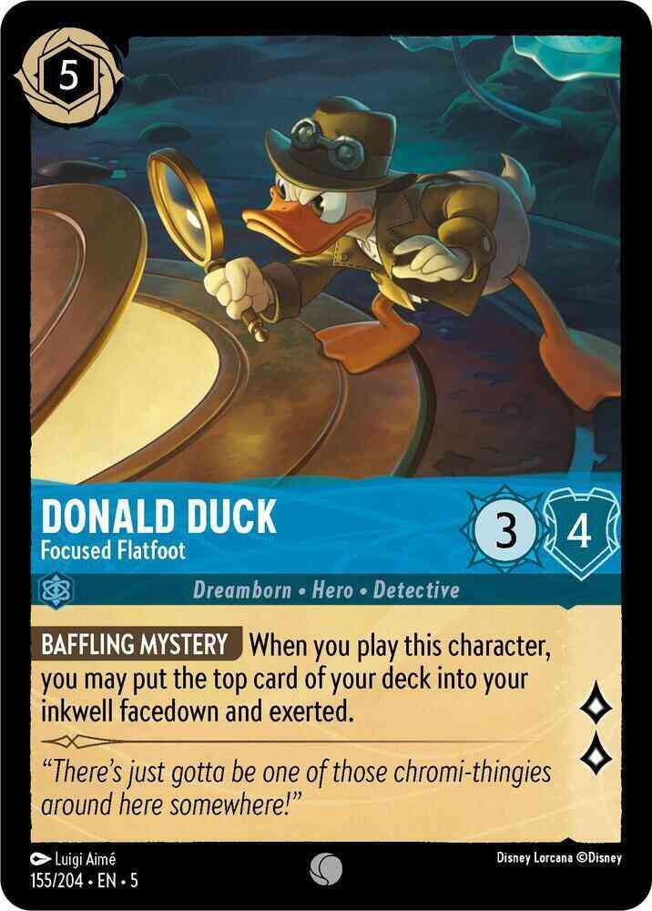 Donald Duck - Focused Flatfoot - 155/204 [Shimmering Skies] [Non-Foil]