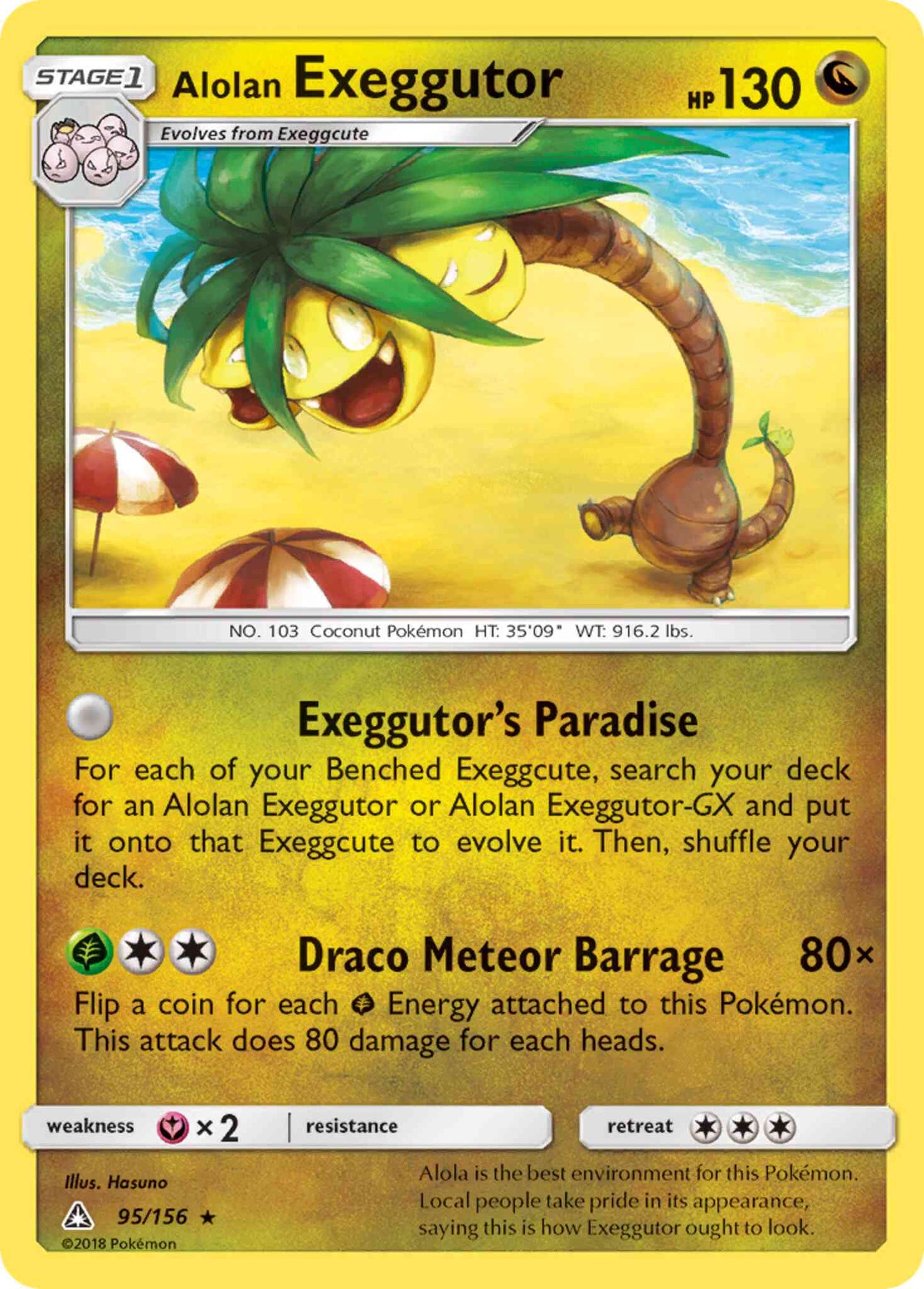Alolan Exeggutor - 95/156 - Rare [sm5-95] [Non-Holo]