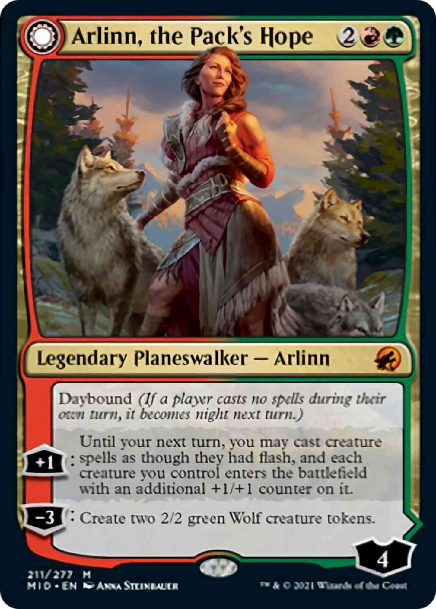 Arlinn, the Pack's Hope // Arlinn, the Moon's Fury [211] [Innistrad: Midnight Hunt] [Non-Foil]