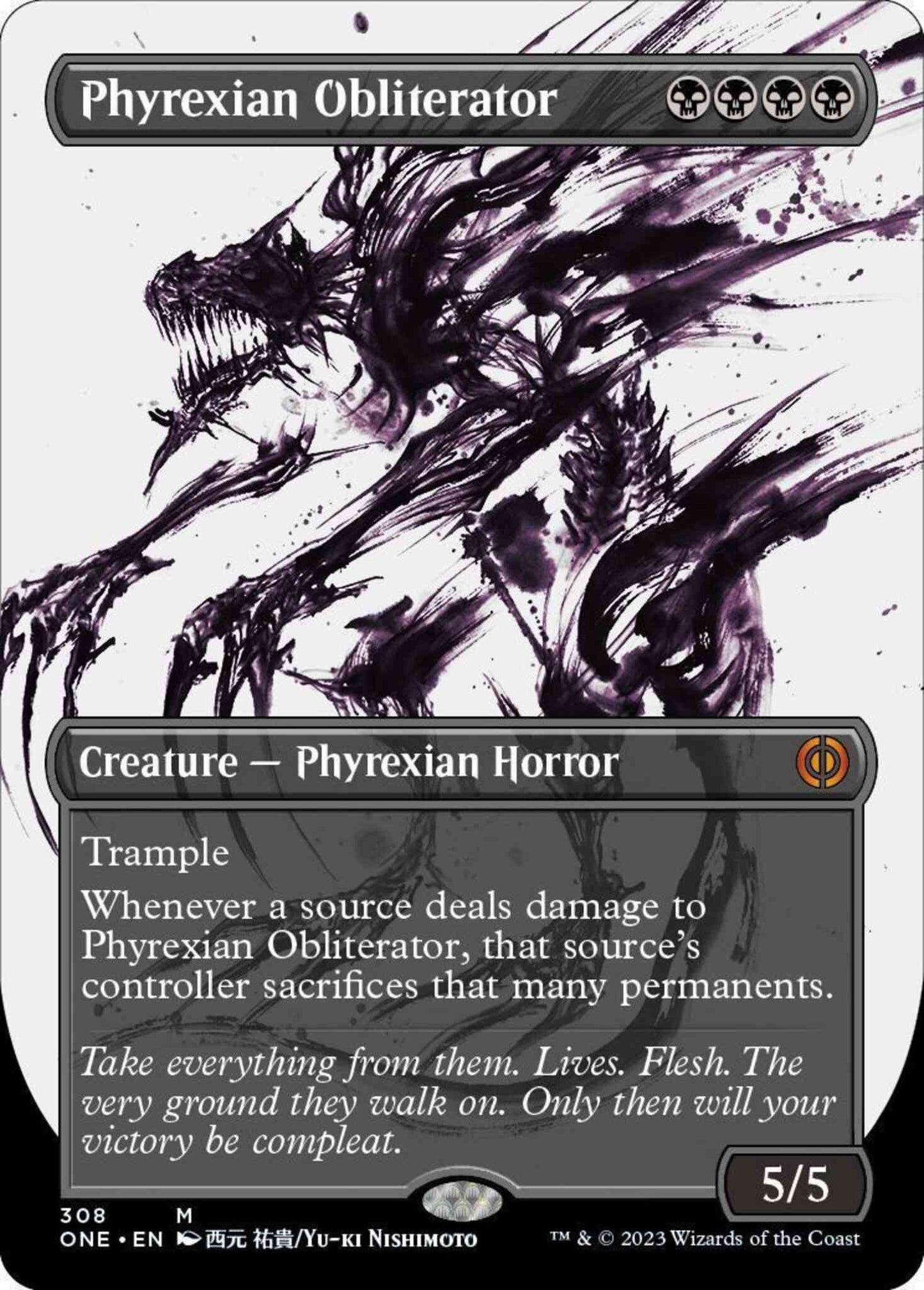 Phyrexian Obliterator [308] [Borderless] [Ichor] [Phyrexia: All Will Be One] [Non-Foil]