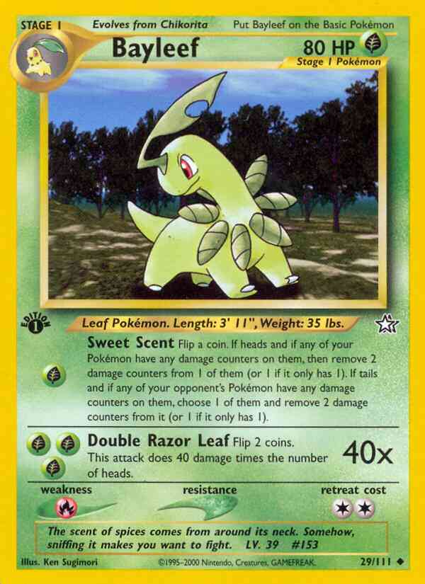 Bayleef - 29/111 - Uncommon - 1st Edition [neo1-29] [Non-Holo]