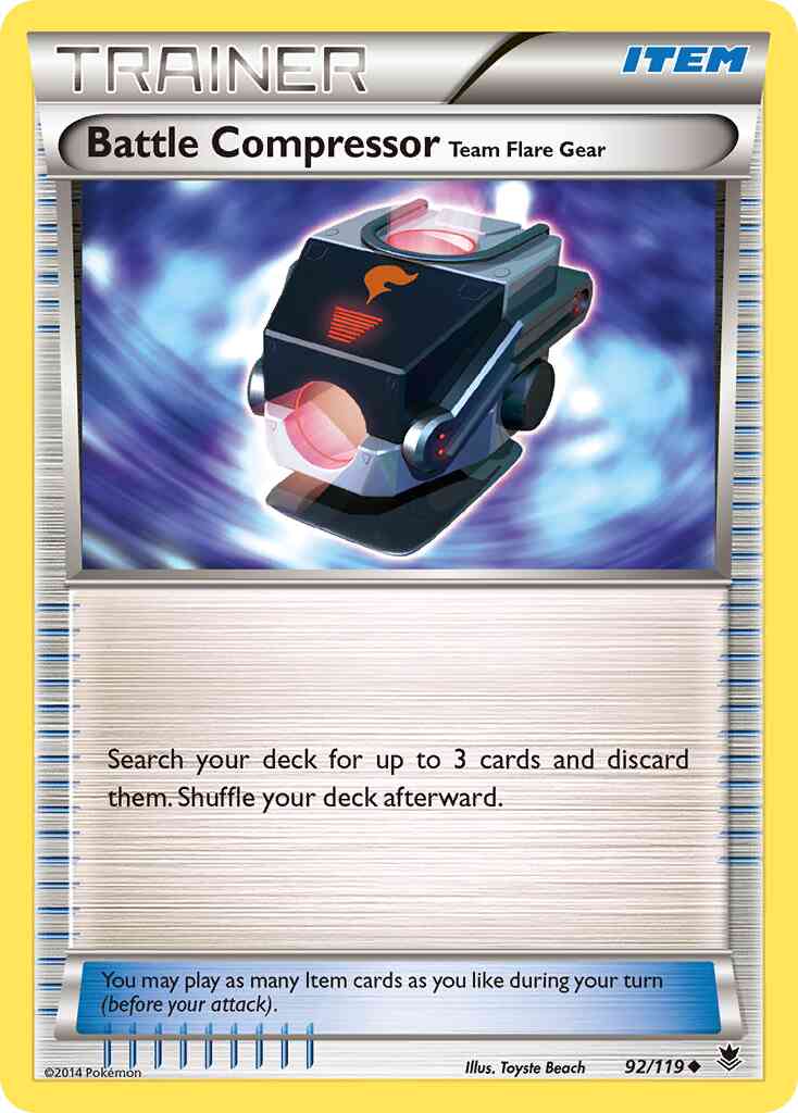 Battle Compressor Team Flare Gear - 92/119 - Uncommon [xy4-92] [Reverse Holo]