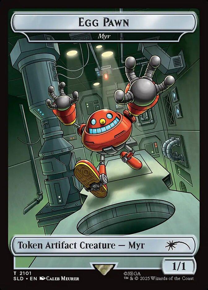Egg Pawn - Myr Token [2101] [Borderless] [Secret Lair X Sonic: Turbo Gear] [Secret Lair Drop] [Non-Foil]