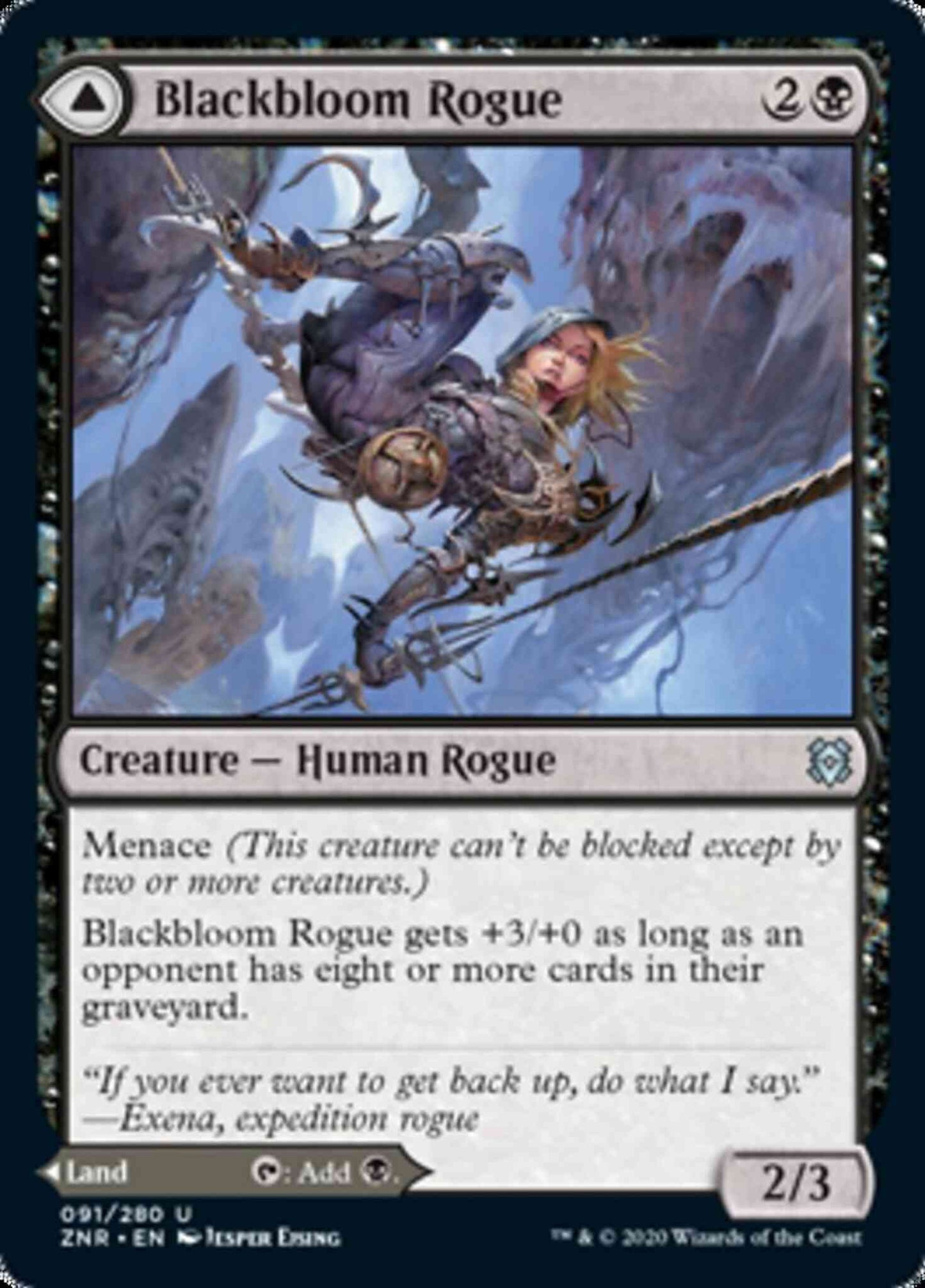 Blackbloom Rogue // Blackbloom Bog [91] [Zendikar Rising] [Non-Foil]