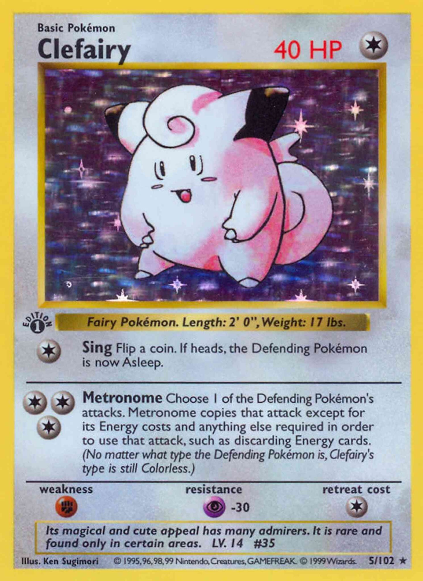 Clefairy - 5/102 - Rare - 1st Edition [base1-5] [Holo]
