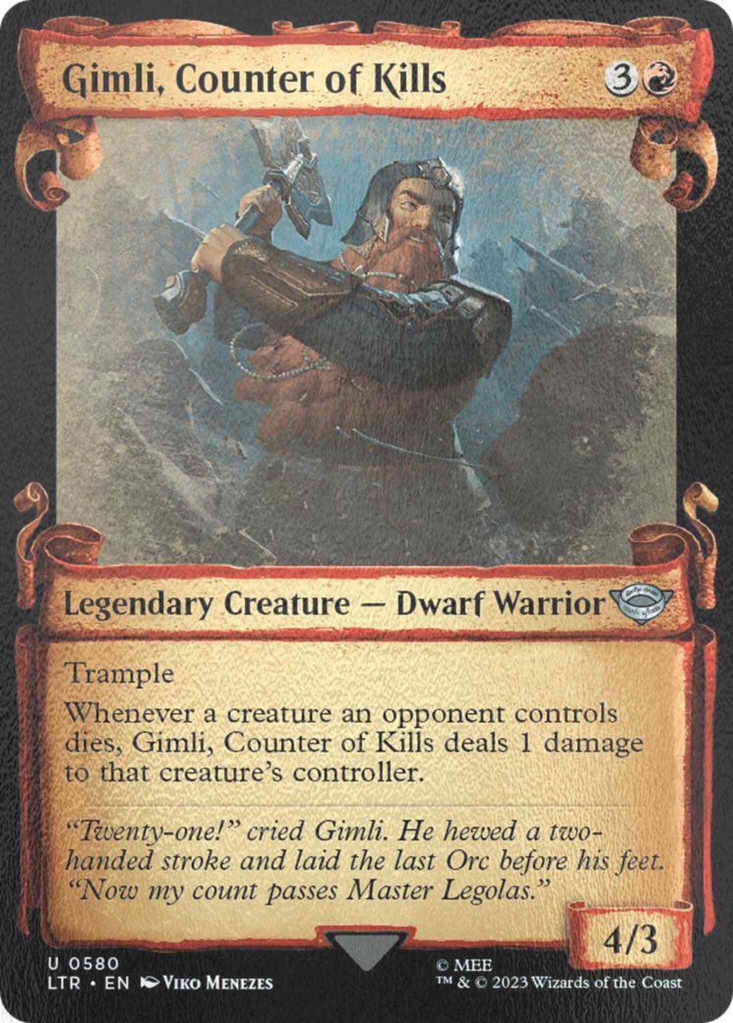 Gimli, Counter of Kills [580] [Scrolls Showcase] [The Lord of the Rings: Tales of Middle-earth] [Silver Foil]