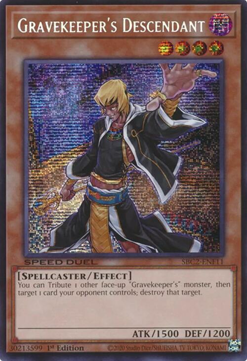 Gravekeeper's Descendant - SBC2-ENF11 - Prismatic Secret Rare - 1st Edition