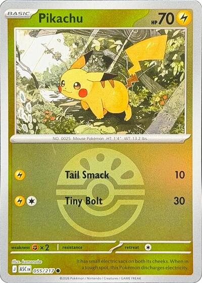 Pikachu - Friend Ball - 055/217 - Common [me025-055] [Reverse Holo]