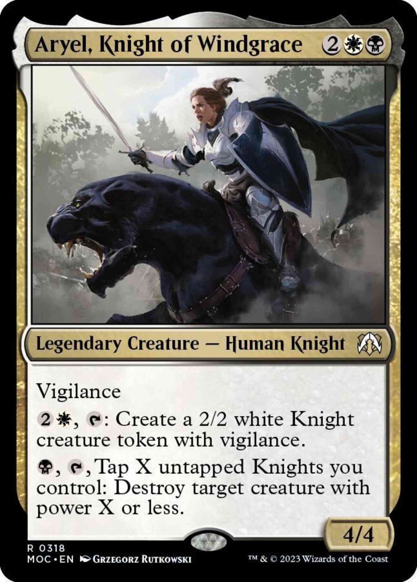 Aryel, Knight of Windgrace [318] [March of the Machine: Commander] [Non-Foil]
