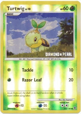 Turtwig - 103/130 - Reverse Holo BK Promo [Reverse Holo]