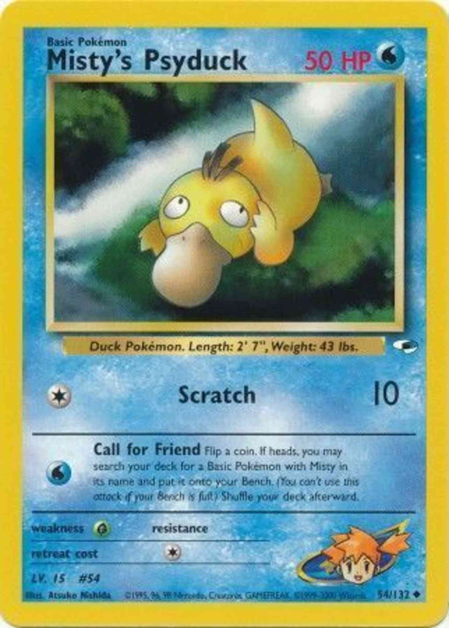 Misty's Psyduck - 54/132 - Uncommon - Unlimited [gym1U-54] [Non-Holo]
