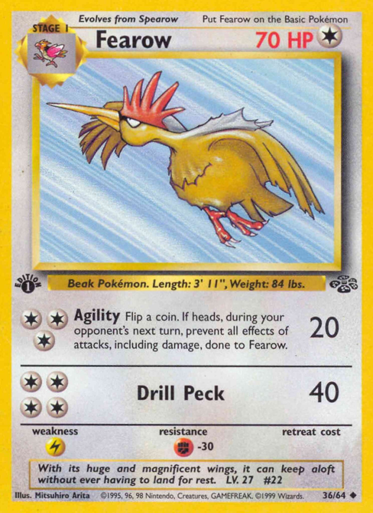 Fearow - 36/64 - Uncommon - 1st Edition [base2-36] [Non-Holo]