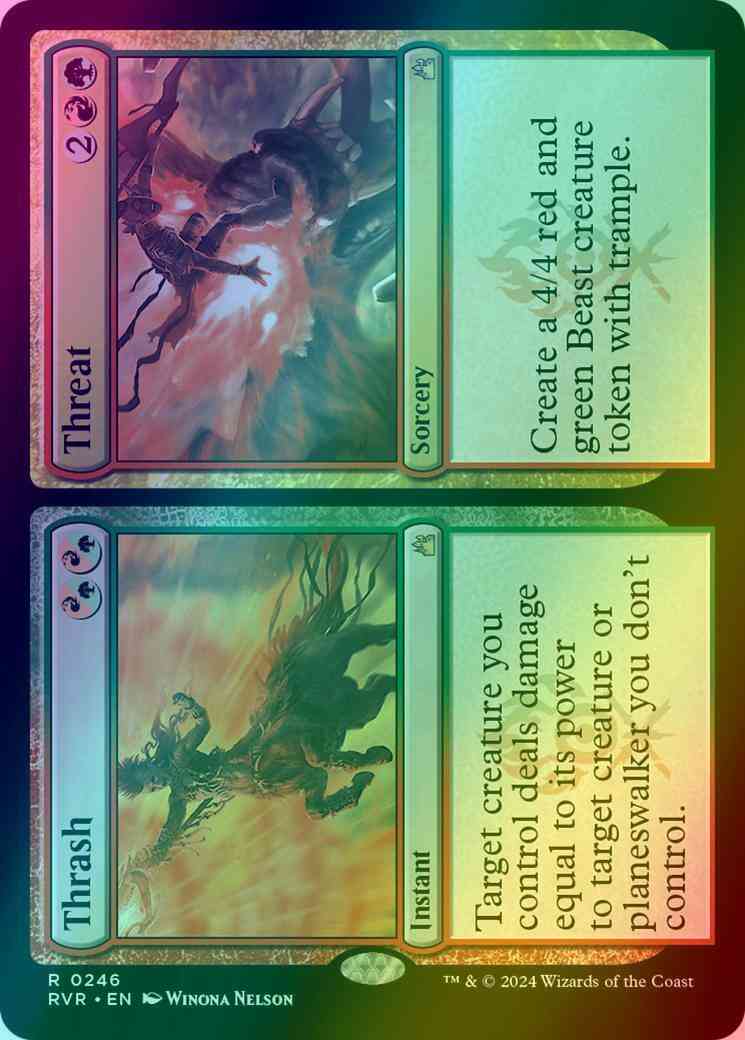 Thrash // Threat [246] [Ravnica Remastered] [Foil]