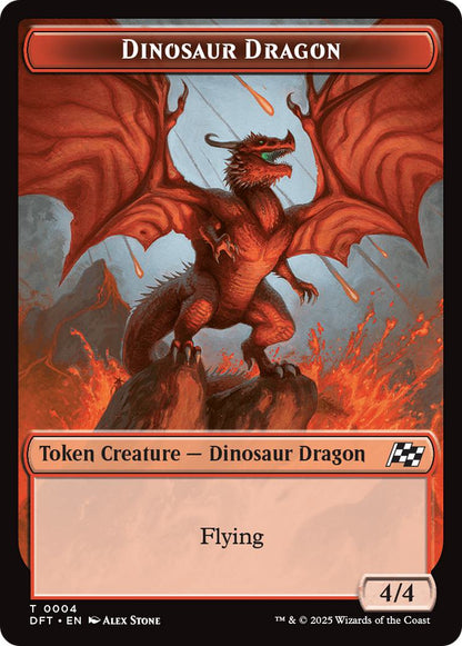 Dinosaur Dragon Token (04) // Treasure Token (11) [Aetherdrift: Tokens] [Non-Foil]