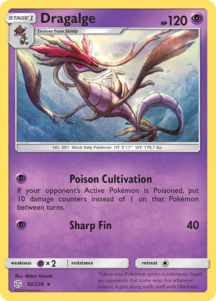 Dragalge - 92/236 - Rare [sm12-92] [Non-Holo]