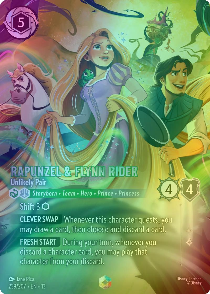 Rapunzel & Flynn Rider - Unlikely Pair (Enchanted) - 239/204 [Attack of the Vine!] [Holofoil]