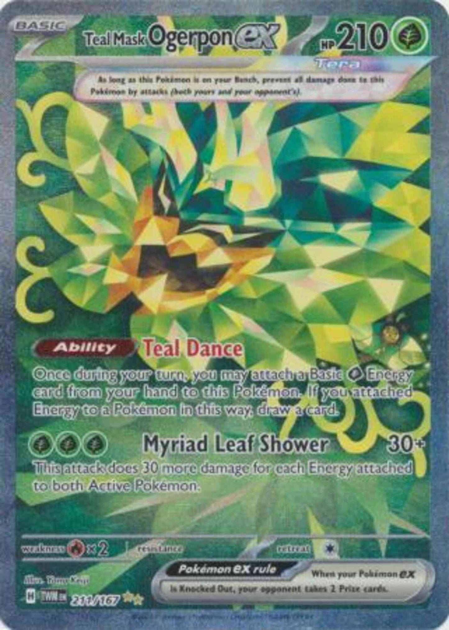 Teal Mask Ogerpon ex - 211/167 - Special Illustration Rare [sv06-211] [Ultra]