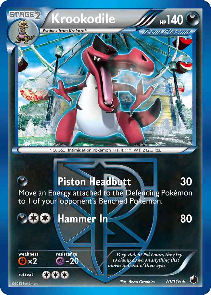 Krookodile - 70/116 - Rare [bw9-70] [Reverse Holo]