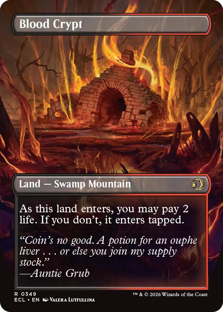 Blood Crypt // Blood Crypt [349] [Borderless] [Reversible Shock Lands] [Lorwyn Eclipsed] [Non-Foil]