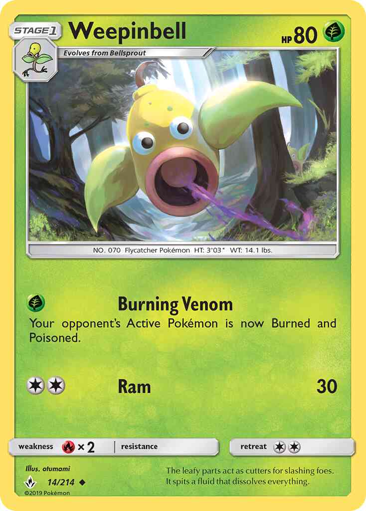 Weepinbell - 14/214 - Uncommon [sm10-14] [Non-Holo]