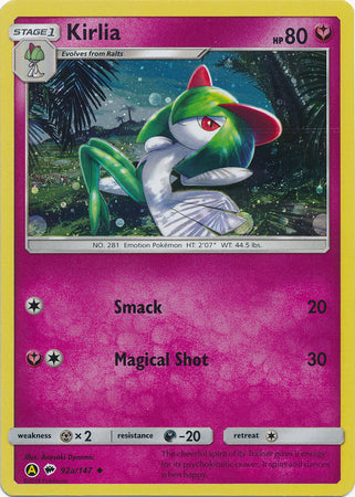Kirlia - Alternate Holo  - 92a/147 - Uncommon [sm3-92a] [Holo]
