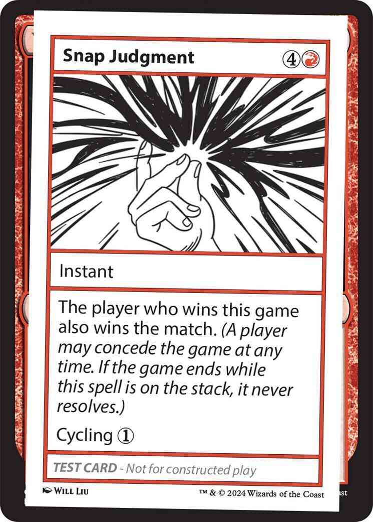Snap Judgment [330] [Playtest Card] [Mystery Booster 2] [Non-Foil]
