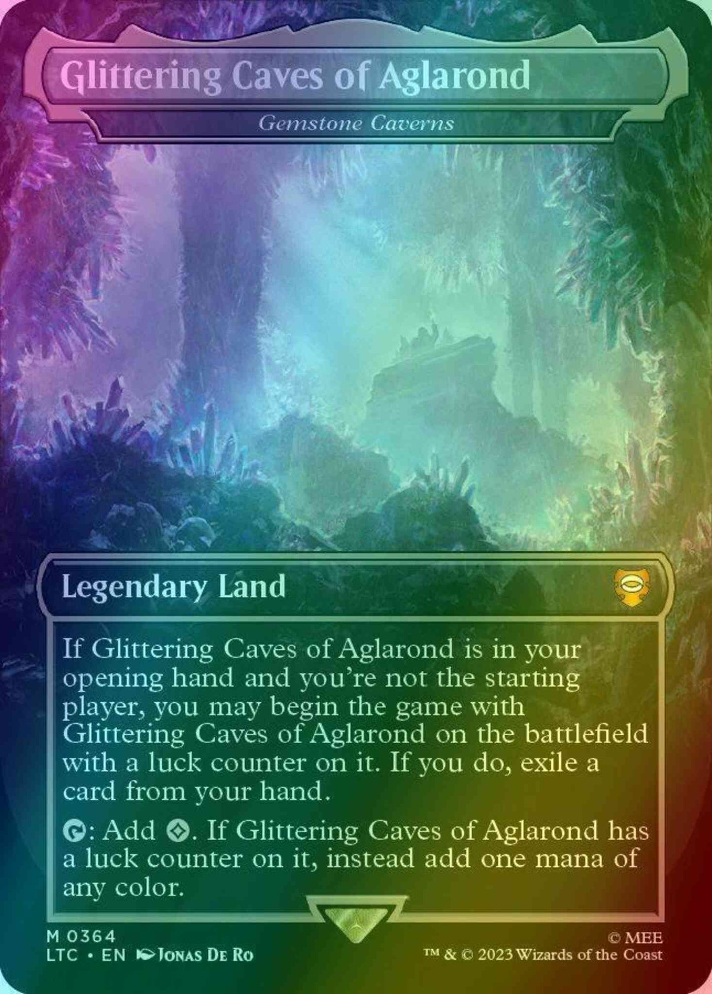 Glittering Caves of Aglarond - Gemstone Caverns [364] [Borderless] [Realms and Relics] [The Lord of the Rings: Tales of Middle-earth: Commander] [Foil]