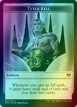 Treasure Token (19) // Tyvar Kell Emblem (22) [Kaldheim Tokens] [Foil]
